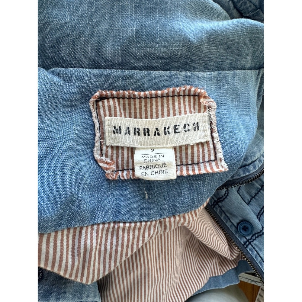 Marrakech Chambray Utility Jacket Light Wash Blue… - image 3